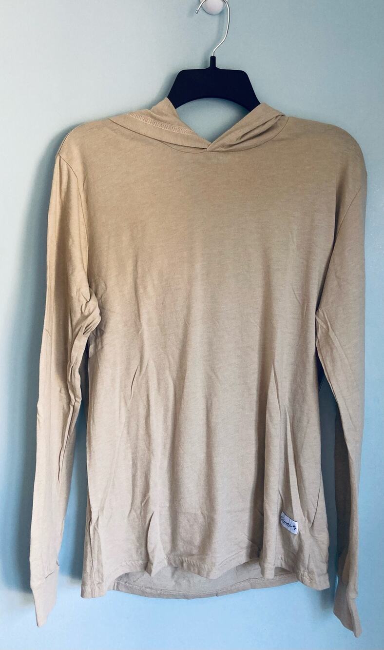 Kinetix Long Sleeve Men's Lightweight Hoodie Beige Medium Casual Everyday